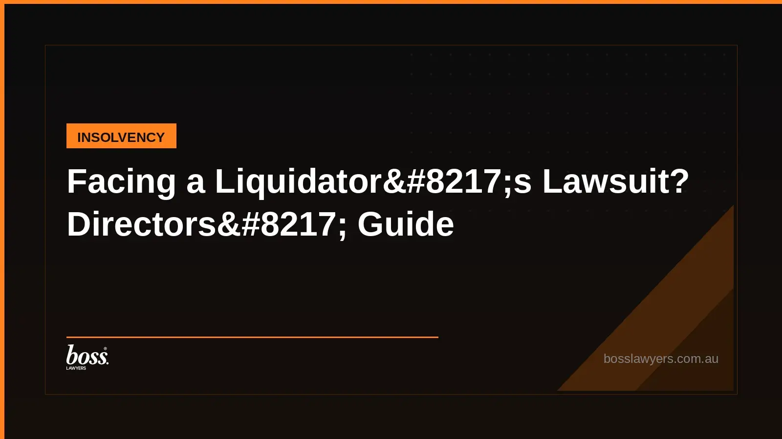 Facing a Liquidator8217s Lawsuit Directors8217 Guide