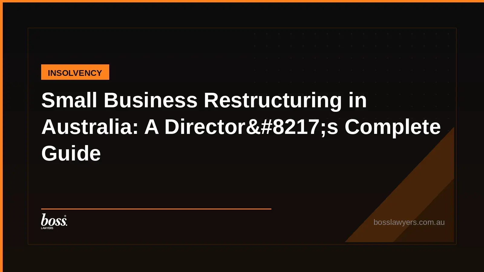 Small Business Restructuring in Australia A Director8217s Complete Guide