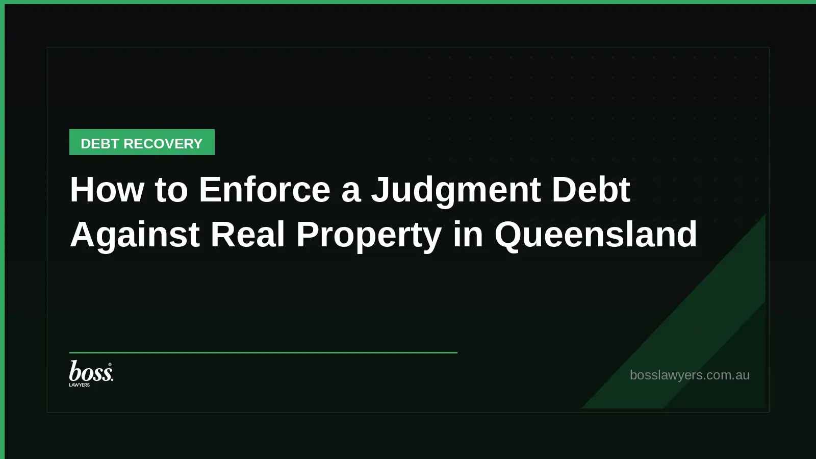 How to Enforce a Judgment Debt Against Real Property in Queensland