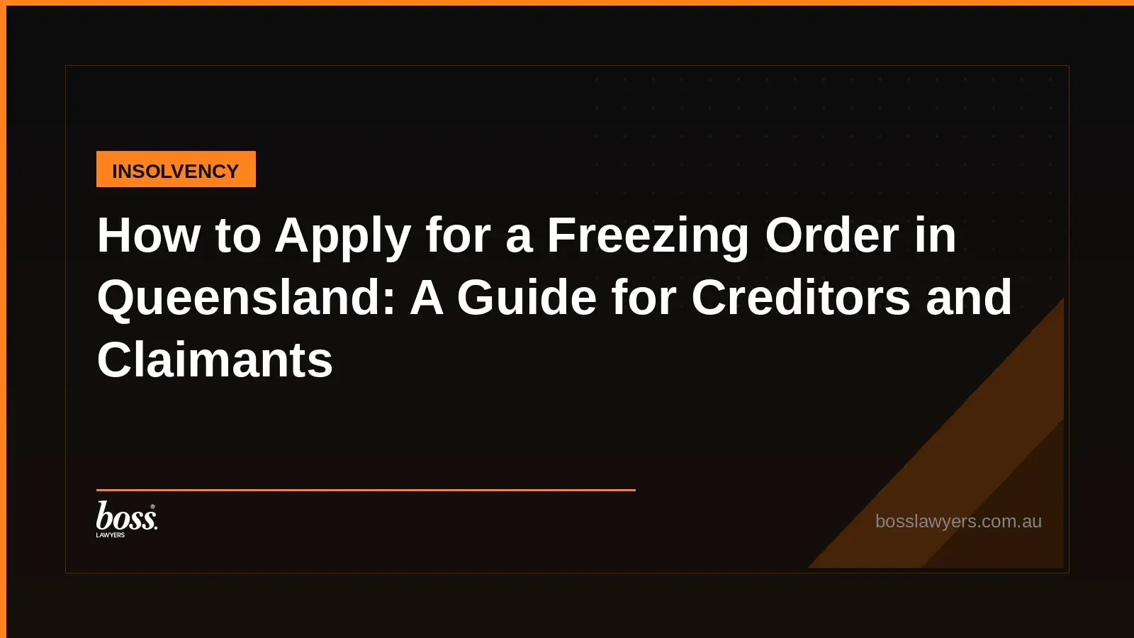 How to Apply for a Freezing Order in Queensland A Guide for Creditors and Claimants