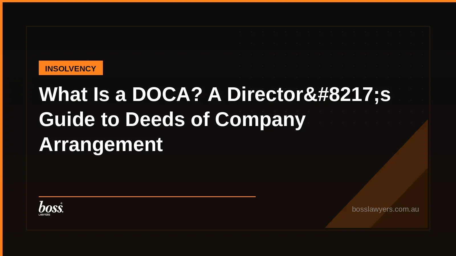 What Is a DOCA A Director8217s Guide to Deeds of Company Arrangement