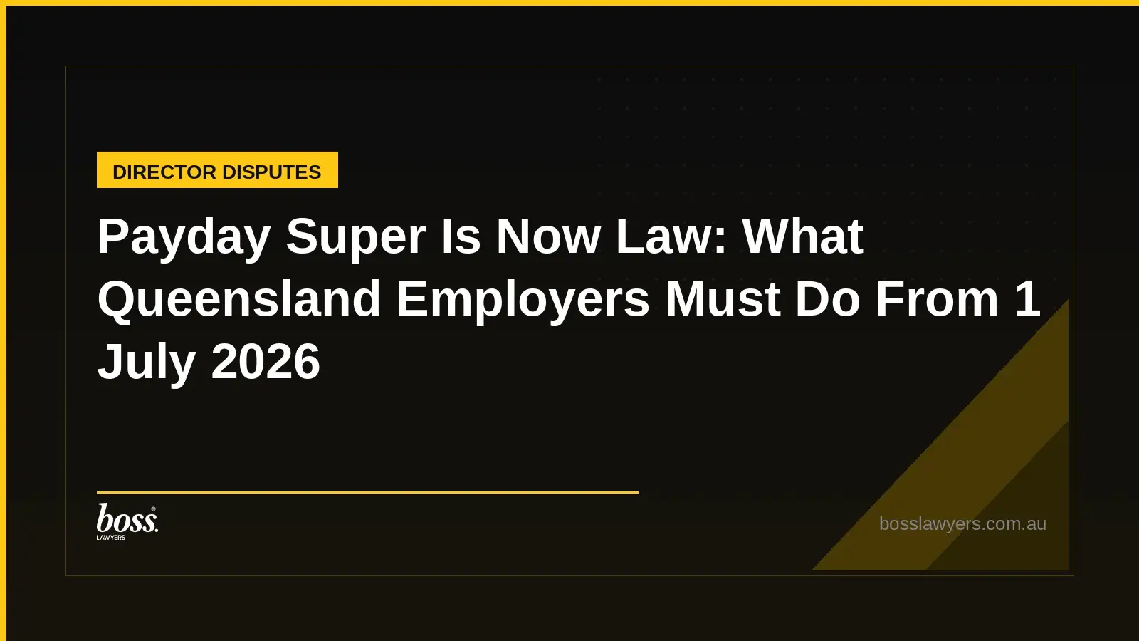 Payday Super Is Now Law What Queensland Employers Must Do From 1 July 2026