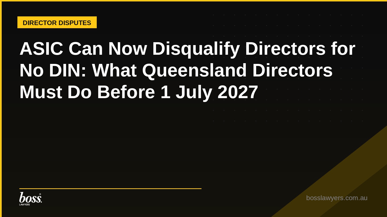 ASIC Can Now Disqualify Directors for No DIN What Queensland Directors Must Do Before 1 July 2027