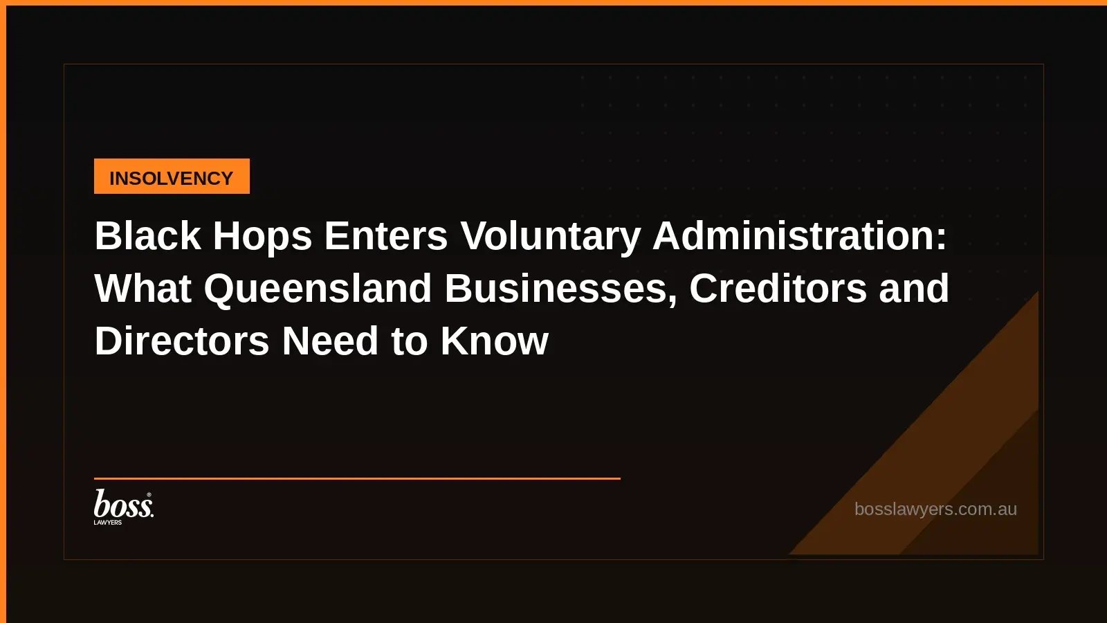 Black Hops Enters Voluntary Administration What Queensland Businesses, Creditors and Directors Need to Know