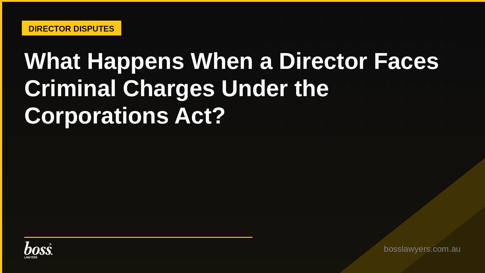 What Happens When a Director Faces Criminal Charges Under the Corporations Act