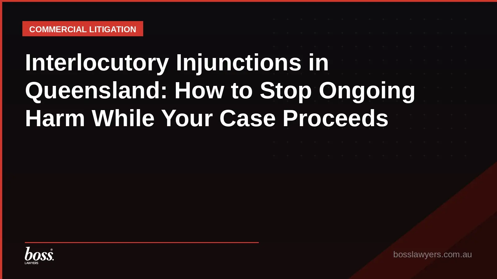 Interlocutory Injunctions in Queensland How to Stop Ongoing Harm While Your Case Proceeds
