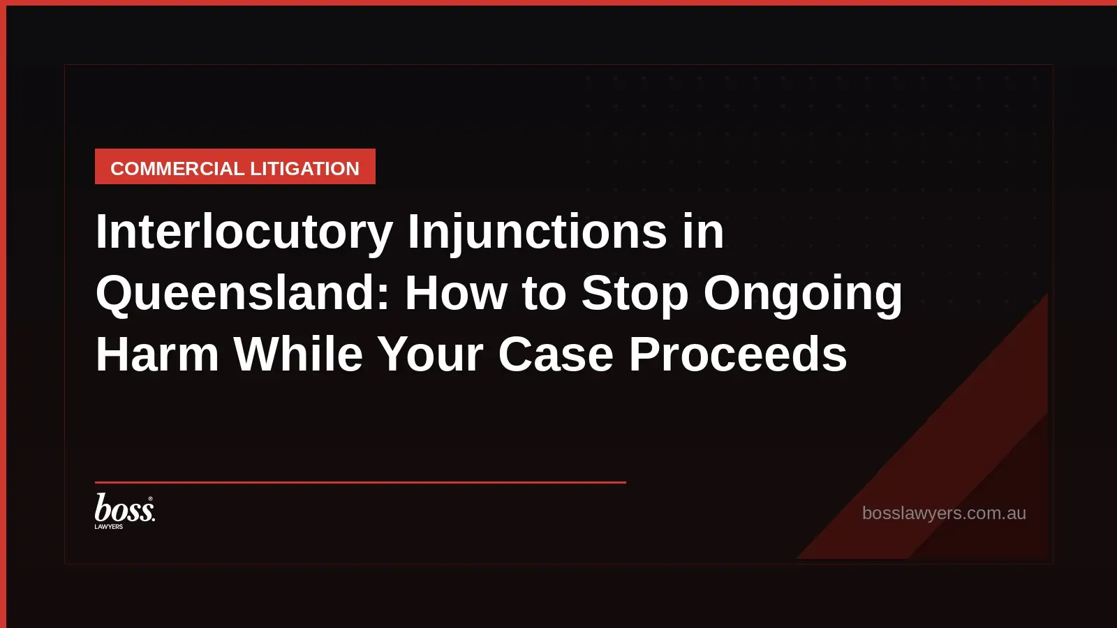 Interlocutory Injunctions in Queensland How to Stop Ongoing Harm While Your Case Proceeds