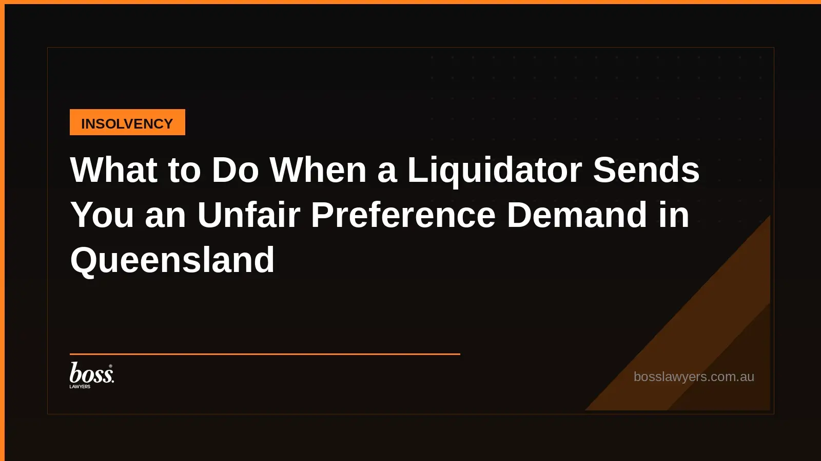 What to Do When a Liquidator Sends You an Unfair Preference Demand in Queensland