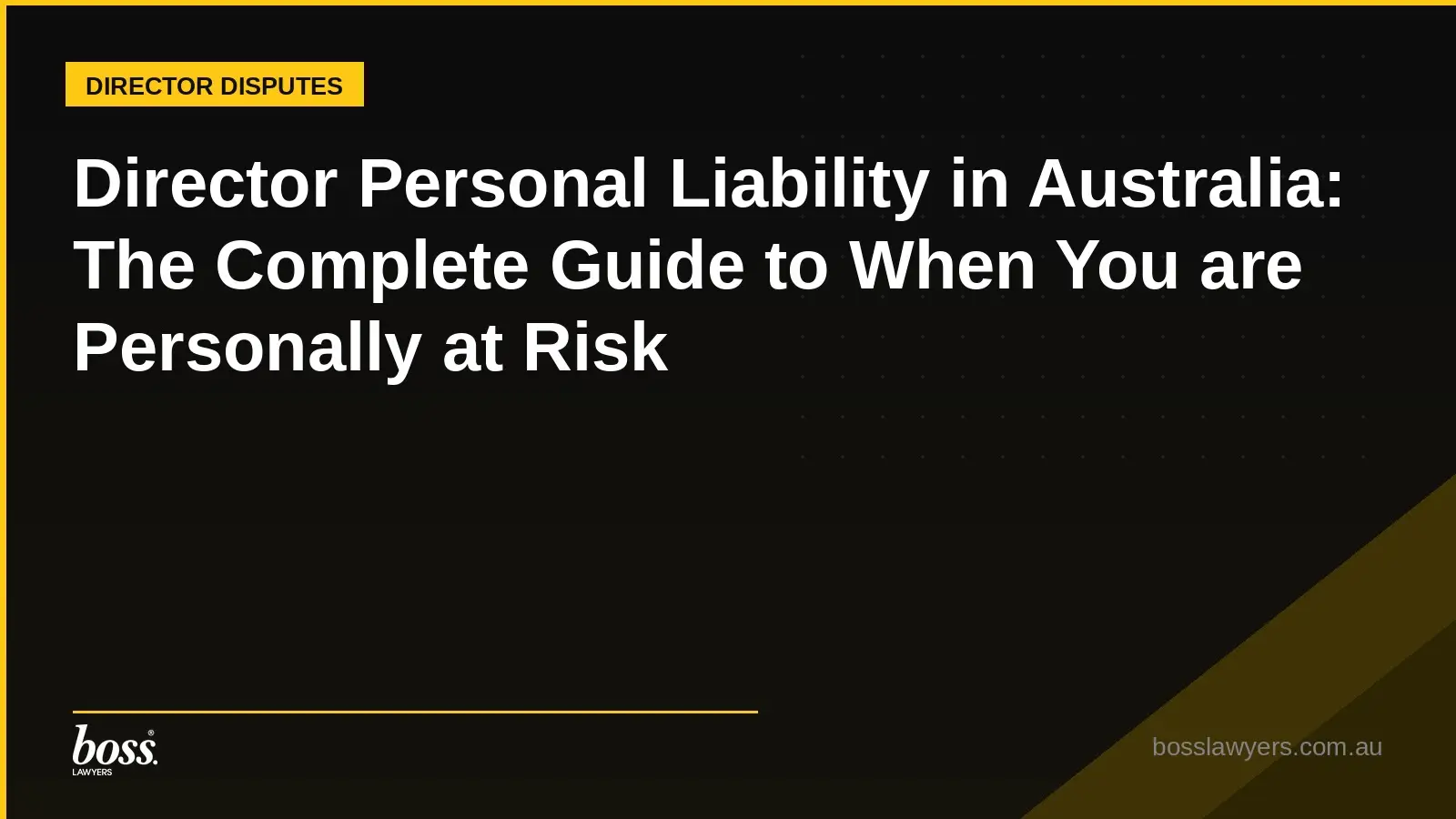 Director Personal Liability in Australia The Complete Guide to When You are Personally at Risk