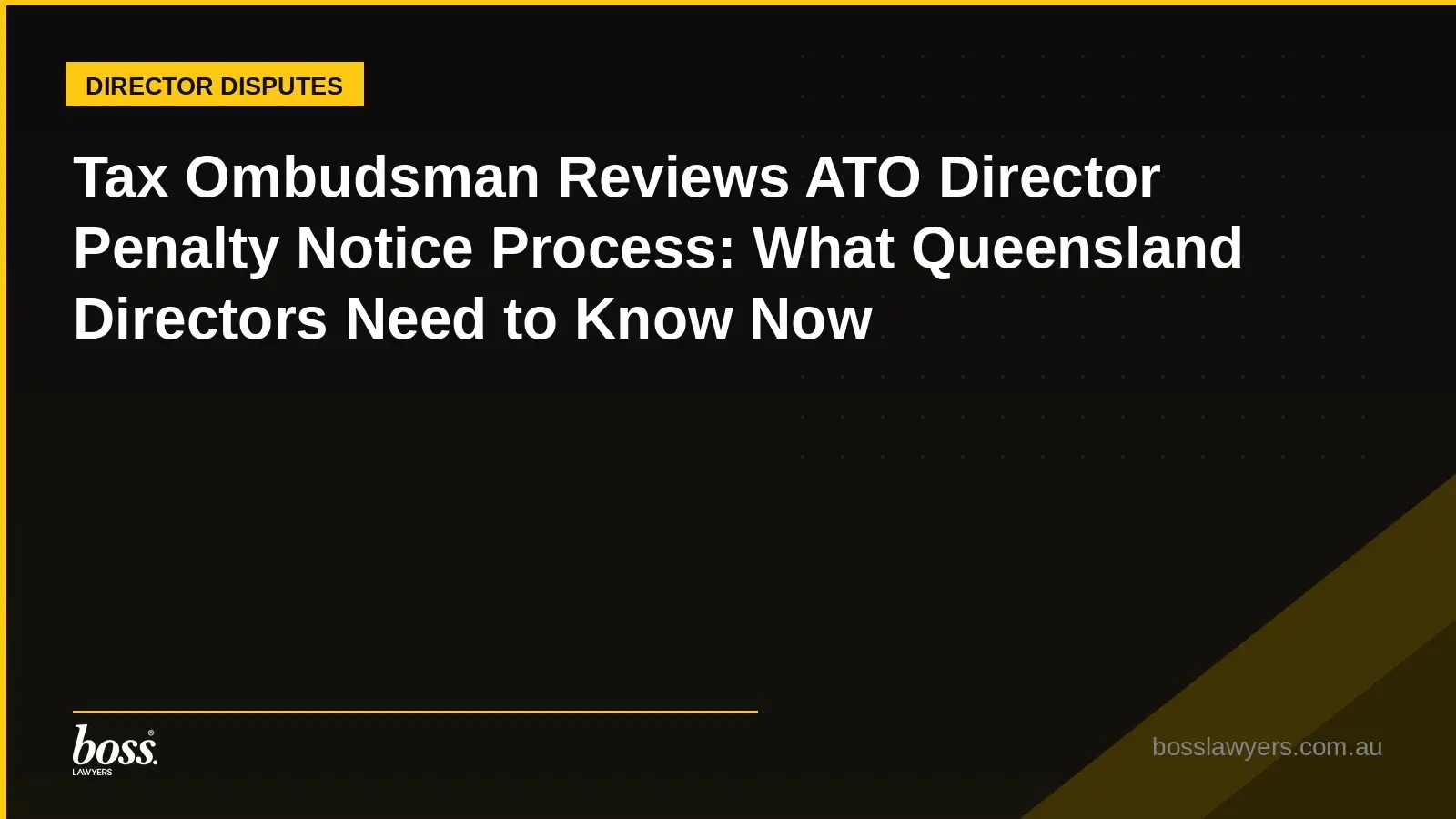 Tax Ombudsman Reviews ATO Director Penalty Notice Process What Queensland Directors Need to Know Now