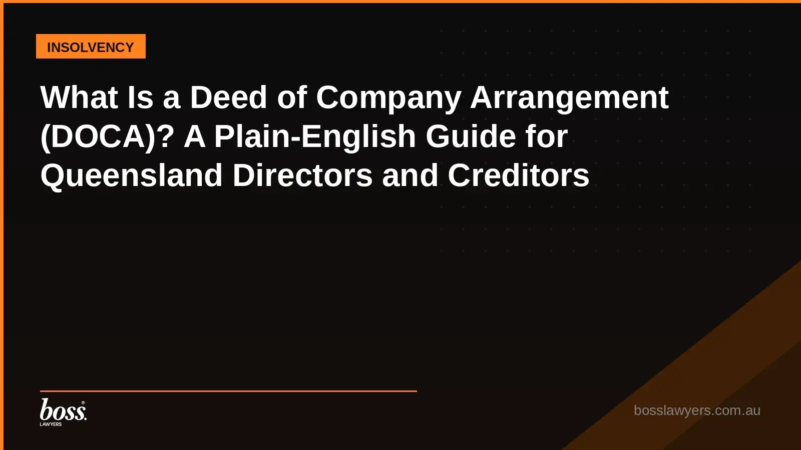 What Is a Deed of Company Arrangement DOCA A PlainEnglish Guide for Queensland Directors and Creditors