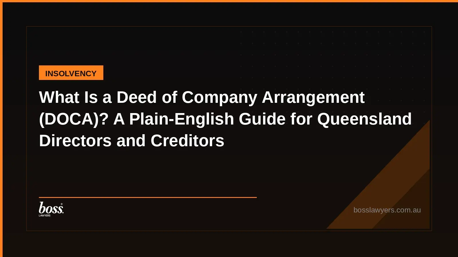 What Is a Deed of Company Arrangement DOCA A PlainEnglish Guide for Queensland Directors and Creditors