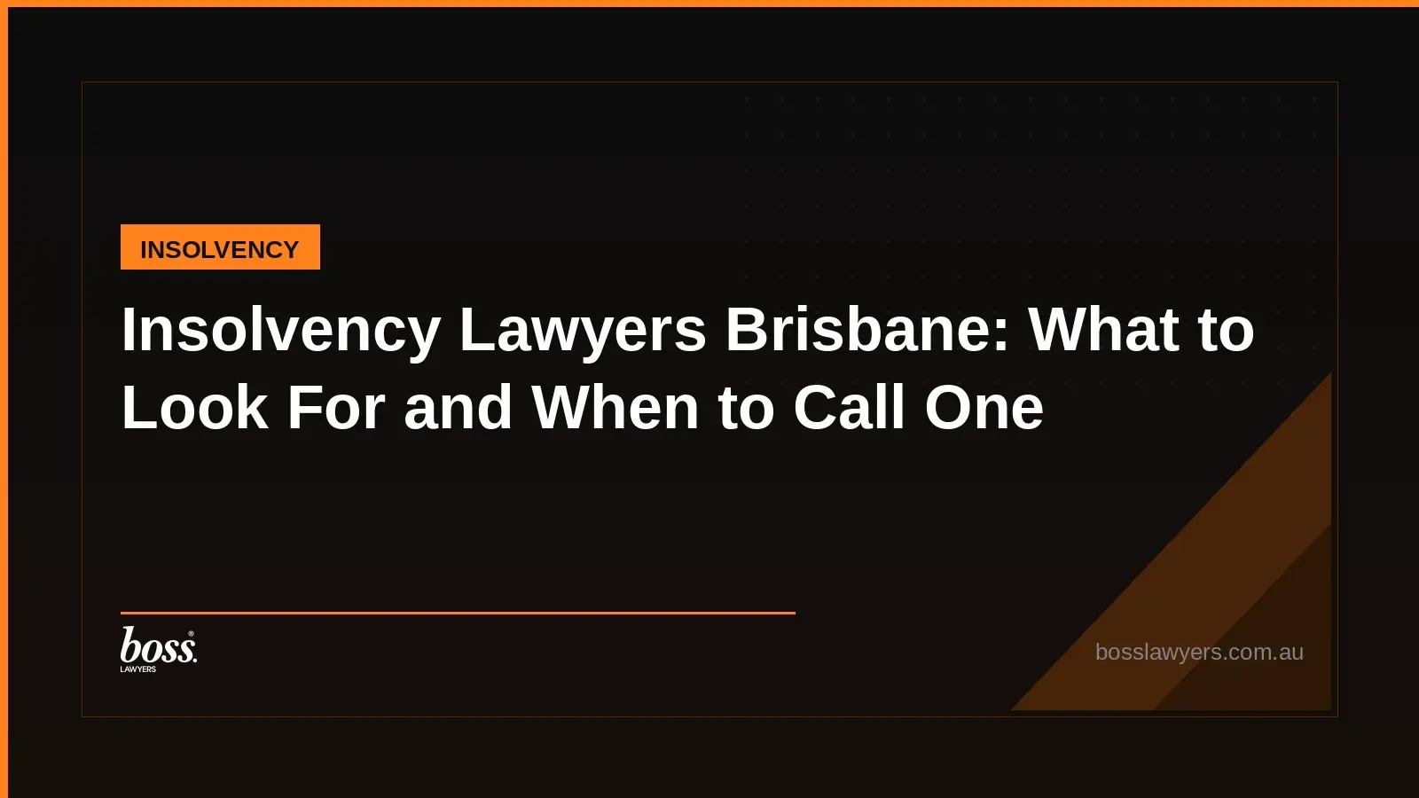 Insolvency Lawyers Brisbane What to Look For and When to Call One
